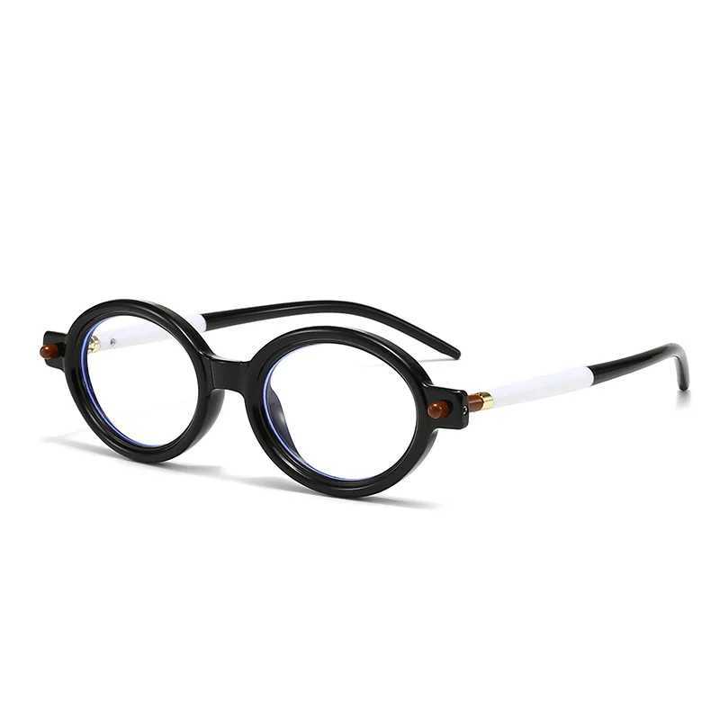 4 pairs/set of oval anti blue light glasses suitable for men women fashionable office accessories glasses design and stitching colored glasses W250109