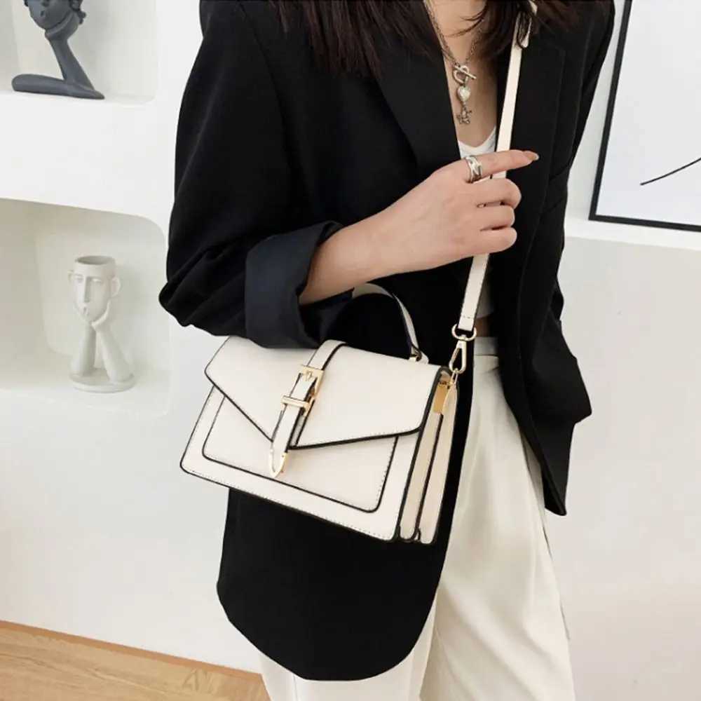 Women PU Leather Messenger Shoulder Bag Ladies Solid Color Simple Crossbody Bag Fi Handbag Leisure Portable Sling BagXJ250108