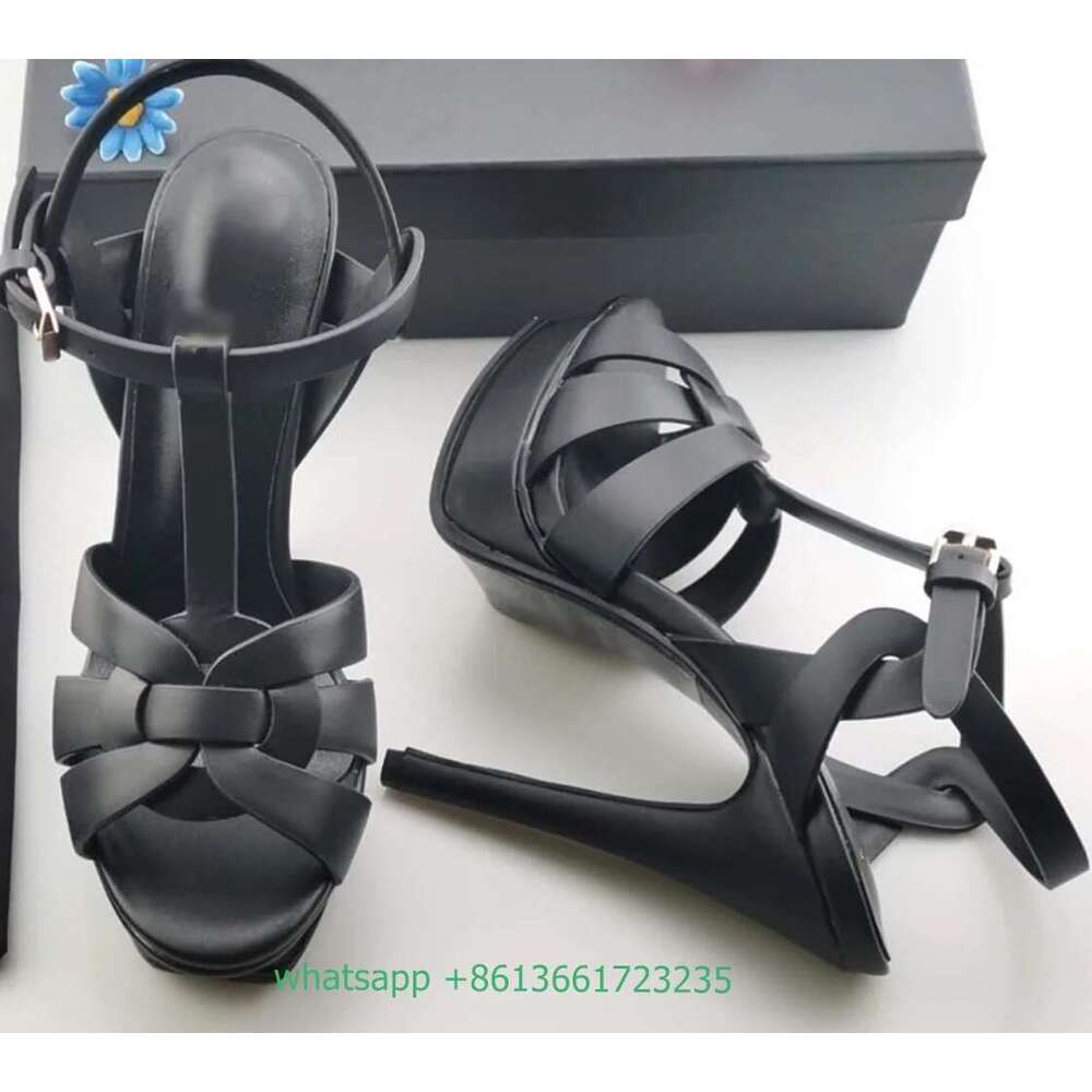 Women Classic Style Platform Solid Color Stiletto Peep Toe High Heels Summer Fashion T-tied 10cm/14CM Heel Sandals