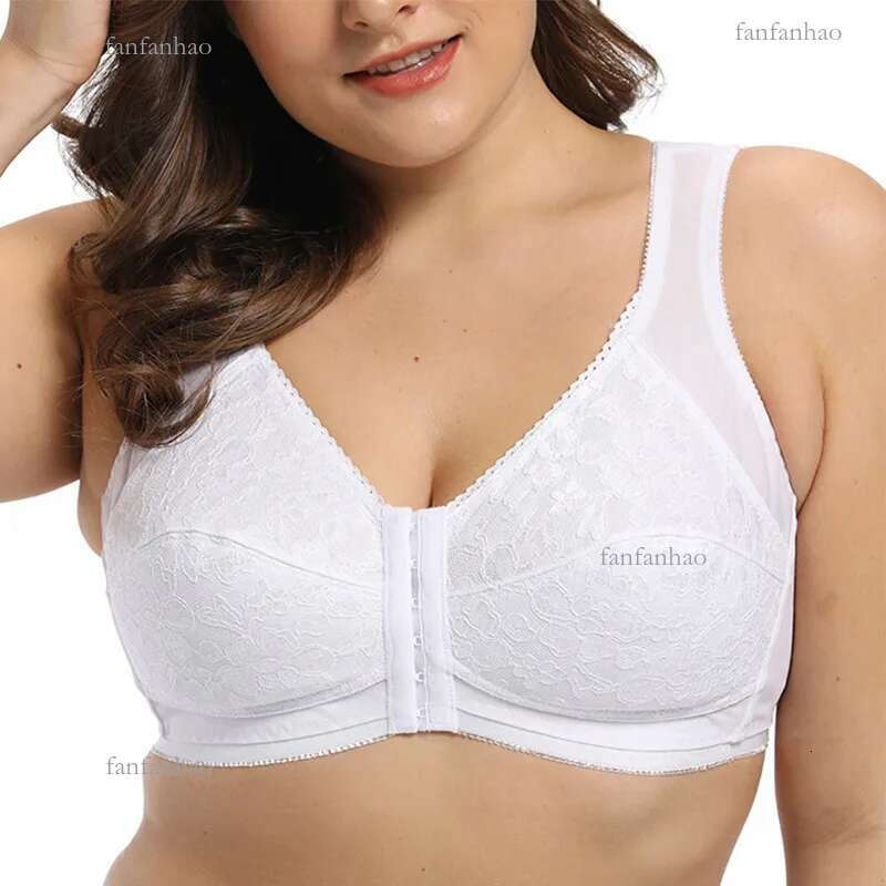 Front hook Closure Womens Lace Bra Sexy Bralette Bra Minimizer Large Plus Size brassiere A B C D E F Cup 201202
