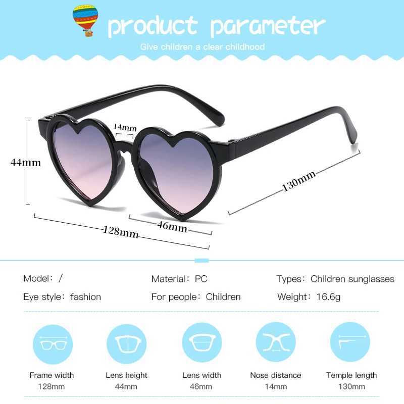 New Childrens Heart Sunflower Fruit Rabbit Ear Sunglasses for Girls Boys and Children Outdoor Circular Polarization UV400 Sunglasses W250109
