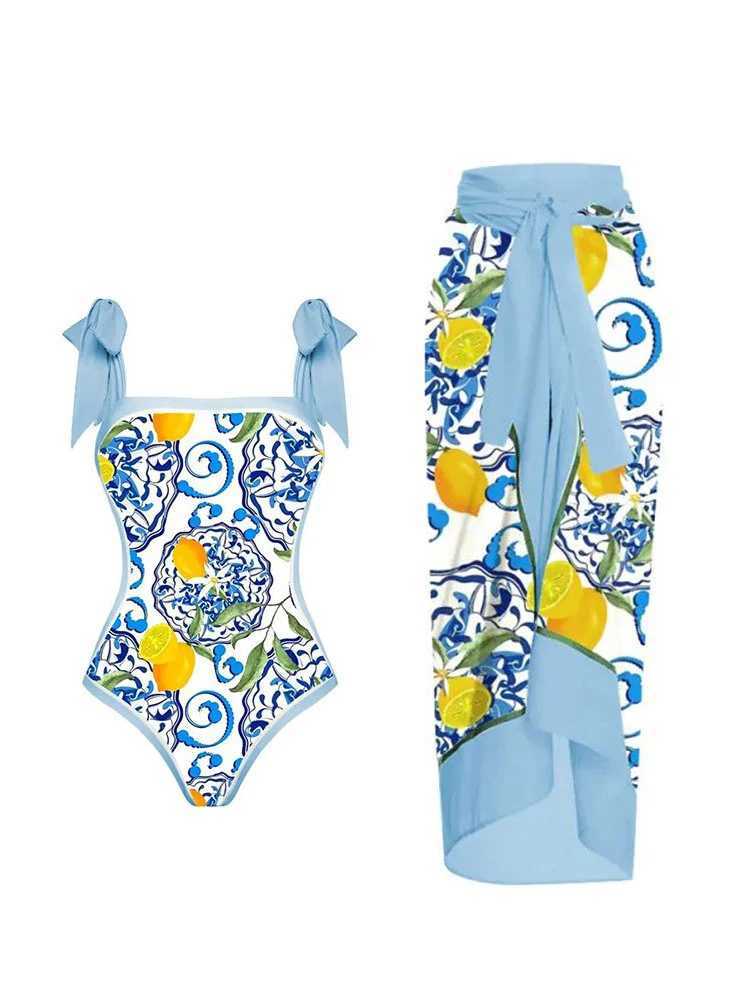 Egant Floral Printed Lace Up Swimsuit Women 2023 Brazil High Waist Tight Beach Suit Sexy ss Ruff Bikini Two Piece SetXJ240108