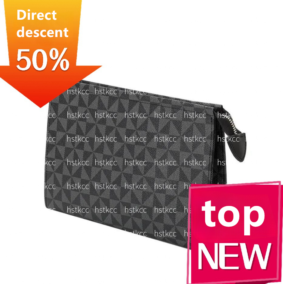 Designers Clutch Bags Men and Women Luxurys Handbags Lady Classic Large Capacity Brown Purses Business POUCH Wash Bag Wholesale