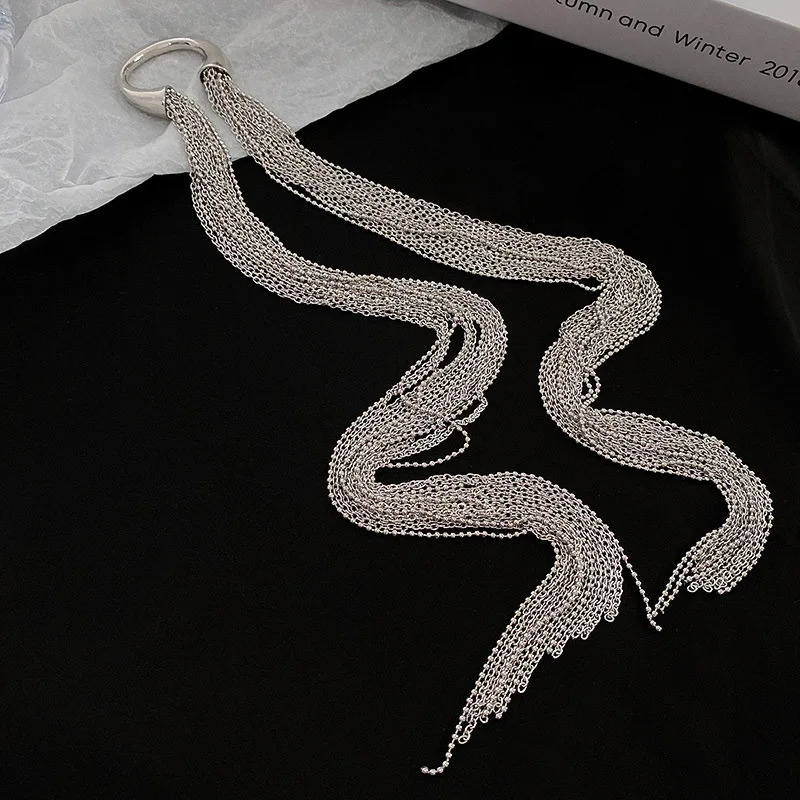 FYUAN Fashion Silver Color Chain Hairpin Braid Headband Long Tassel DIY Hairwear Accessories Statement Jewelry 241228