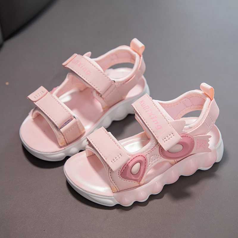 Girls Sandals 2024 Summer New Soft Bottom Girls Princess Shoes Outdoor Leisure Non slip Childrens Beach Sandals W250108