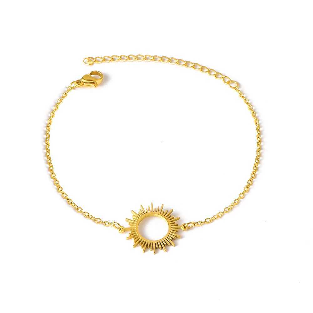 Stainl Steel Bracelets Bohemian Circle Hollow Out Round Fashion Chain Charm Bracelet For Women Jewelry Party Friend Best GiftXJ250109