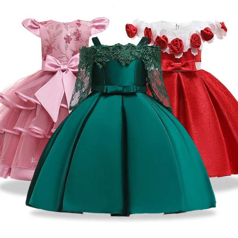 New Girl Princesss Birthday Par Banquet Shoulder Strap Dress Flower Girls Wedding Lace Hollow Sleeve Vestidos Pageant DressXJ250108