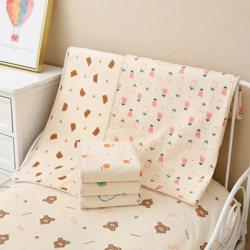 120*90CM Crib Sheet Waterproof Baby Urine Mat Cotton Reusable Infant Change Diaper Pad Cover Washable born Bed Nappy Mattress 250109