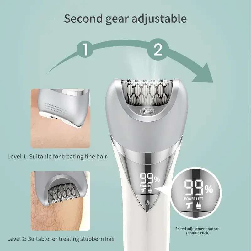 Electric Razor 7 in 1 Painless Wet & Dry Women Shaver for Arm, Underarm, Bikini, Legs, Replaceable Heads, USB Charging