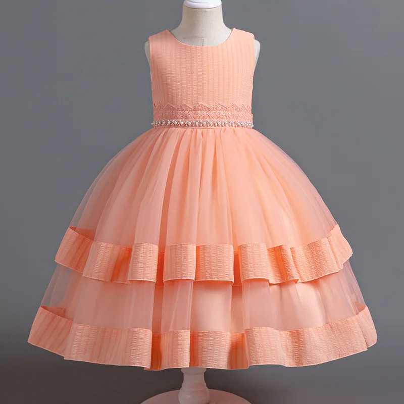 2024 New Two Piece Princess Dress Girls Par Birthday Multi Layered Fluffy Mesh Girl Dress High End Par Performance DressXJ250108