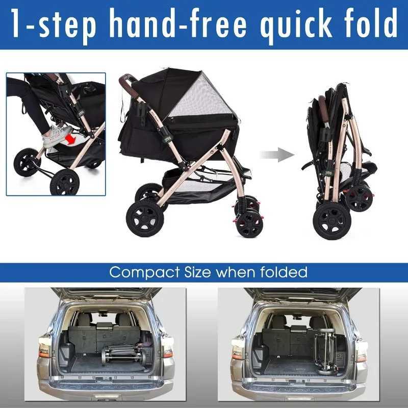 Advanced heavy-duty Du DogCat handcart travel cart company no zipper entrance pump no rubber tires small and medium-sized pets W250109