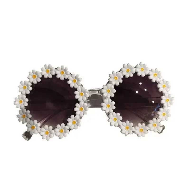 Fashionable childrens round flower sunglasses cute childrens daisy sunglasses girls and boys sports sunshade outdoor sunglasses W250109
