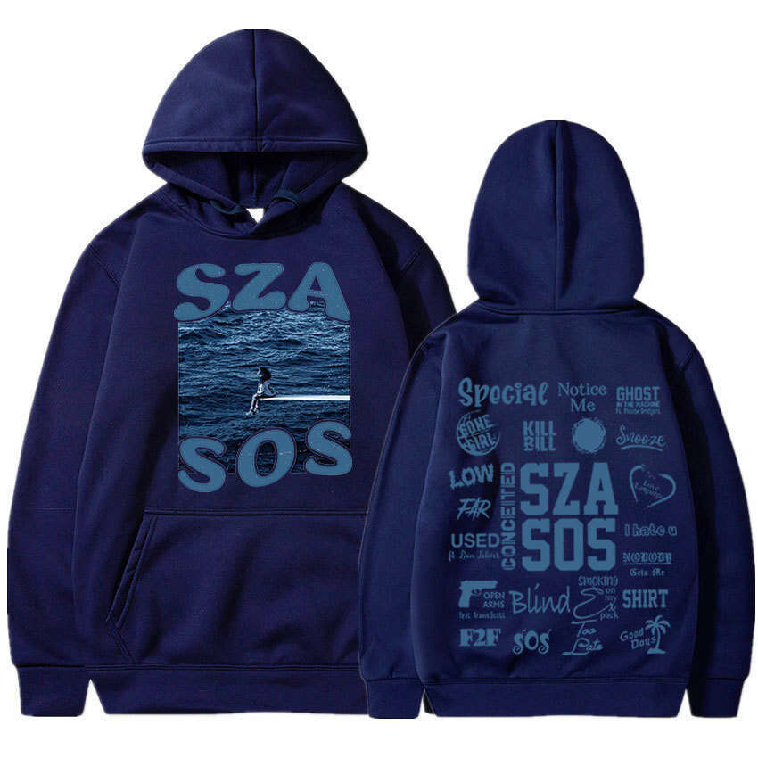 SZA Music Album SOS Graphic Hoodie Men Women's Vintage Overs