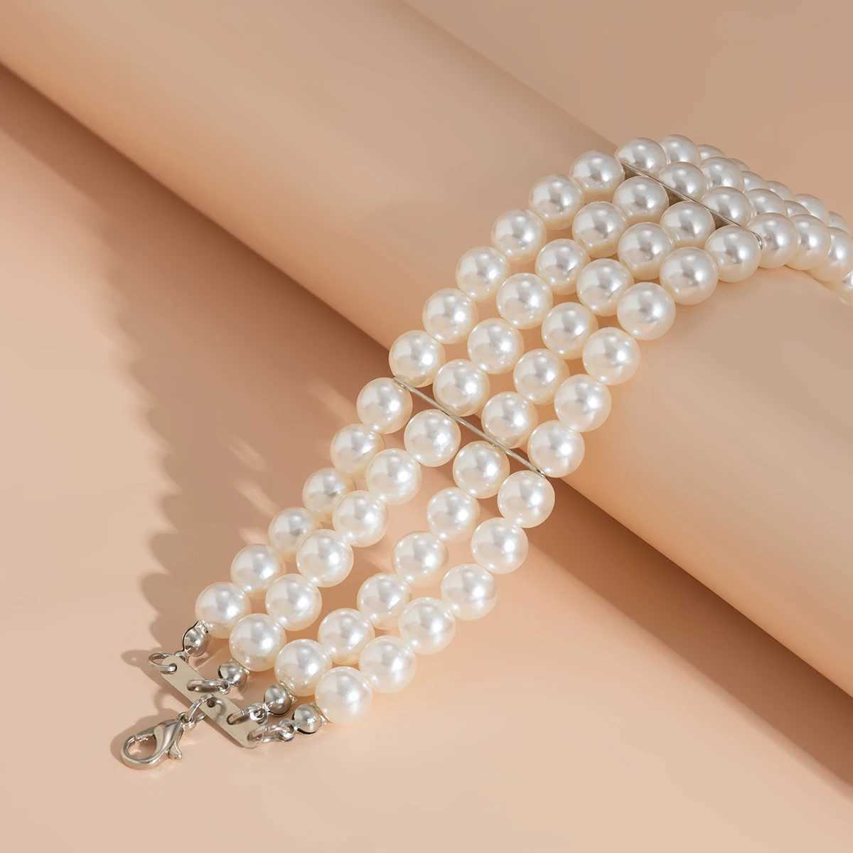 IngeSight.Z Luxury Multilayer Imitation Pearl Beaded Wide Cuff Bracelets For Women Simple Charm Bangles Party Birtay GiftsXJ250109