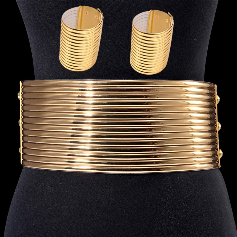 UDDEIN Vintage Waist Chain for women Elasticity Snap Belly Chain Belt Jewelry Gold Color Leather African Necklace Bracelet Set 250107