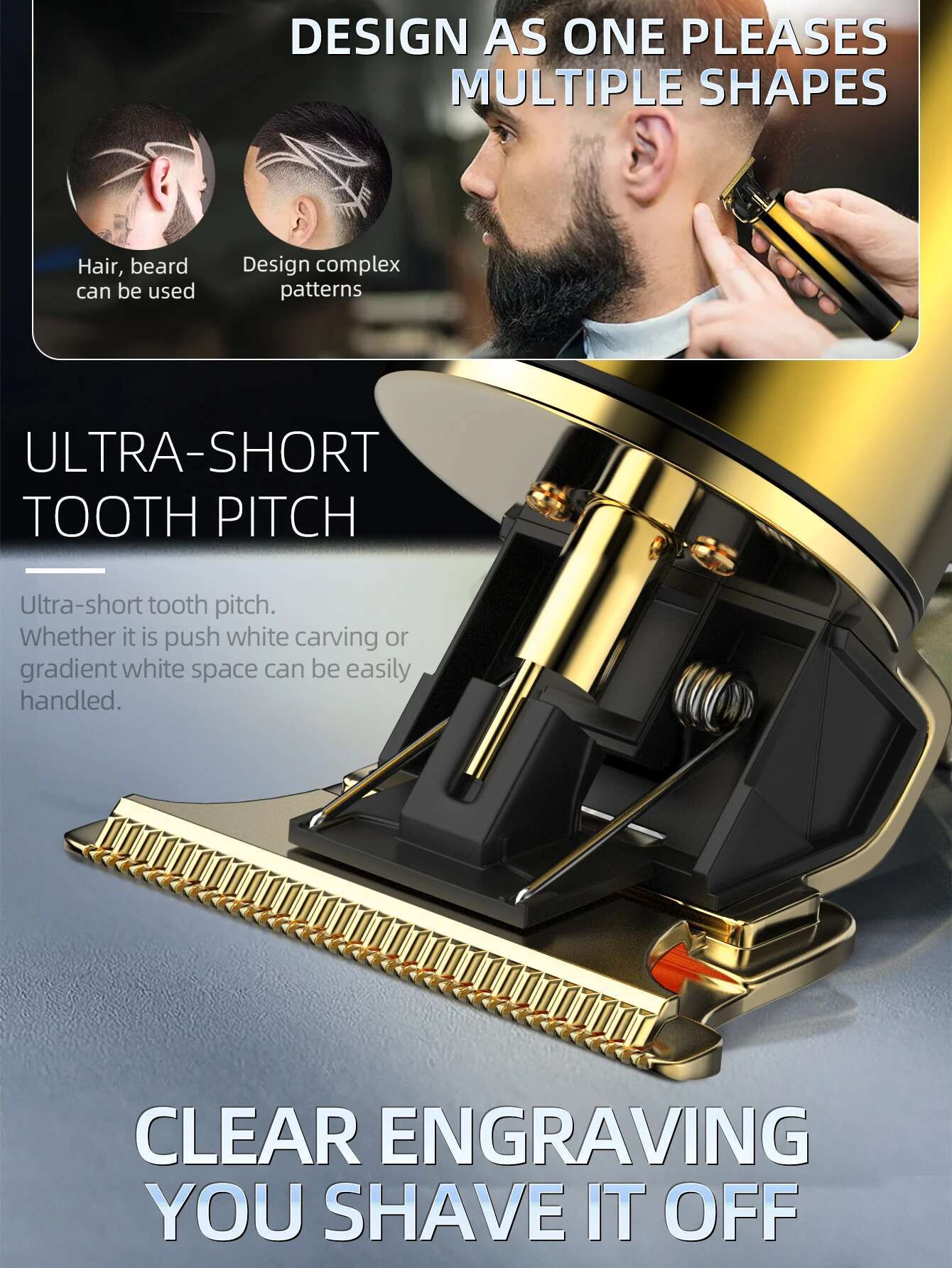 2-in-1 Electric Hair Set Men's Foil Shaver Professional Razor Barber Haircut Kit Beard Trimmer with LCD Display