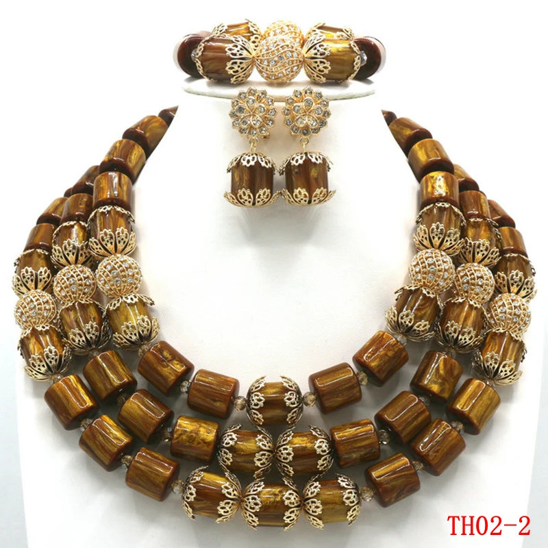 Wedding Bridal Artificial Coral Jewelry Set African Nigerian Beads Necklace 250103
