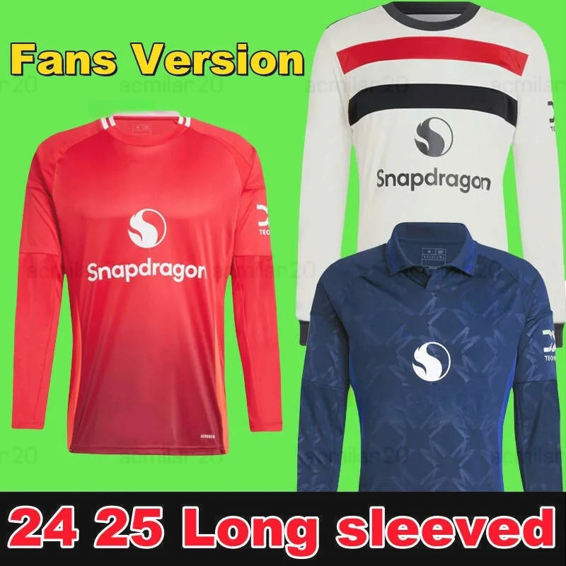 24 25 S-4XL Long sleeves FERNANDES soccer jerseys BRUNO RASHFORD football shirt 2024 2025 men kids kit MARTINEZ CASEMIRO ANTONY Garnacho Mount HOJLUND YORO MAINOO 888