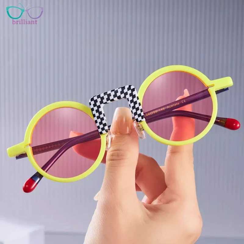 Fashion Academy Sle Color Acetate Sunglasses Mens Polarized Sunglasses Outdoor Driving UV400 Round Retro Sunglasses W250109