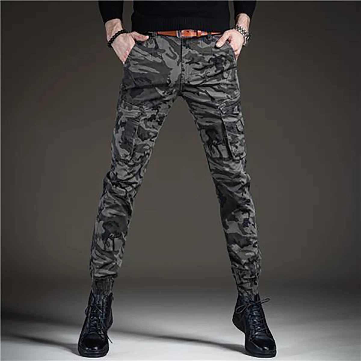 Mens lightweight luxury camouflage outdoor sports jeans wearresistant multi pocket commercial pants and ultrathin fashionable casual pants for army fa