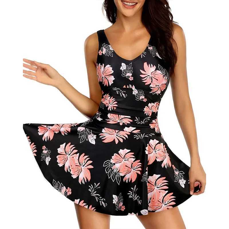 2023 Printed Swimsuit Women One Piece Swim Dr Padded Swimwear Fa Bathers Bathing Swimming Swim Suit BeachwearXJ240108