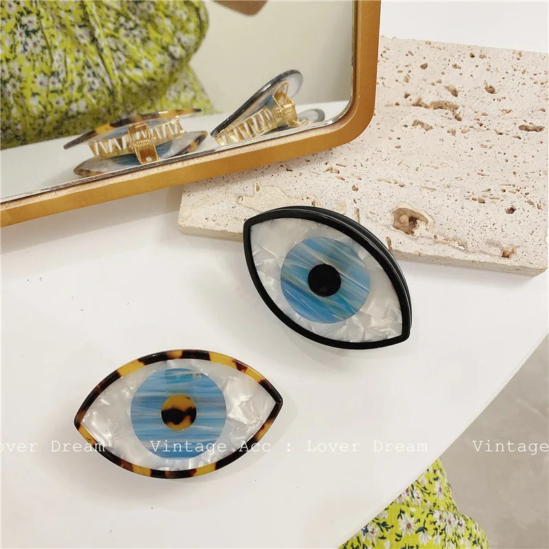 Acetate Hair Claw Clips Geometric Blue Eyes Vintage Ins Medium Size Colorful Clamps Eye Grab Women Hair Accessories 250103