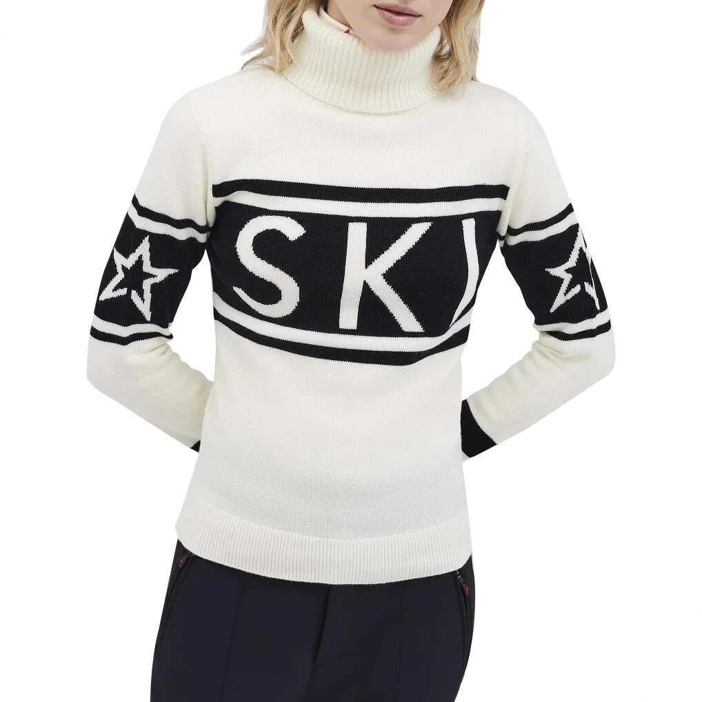American Autumn And Winter New Cross-Border Slim Star Printing Turtle Neck Fashion Temperament Elegant Wind Foreign Trade