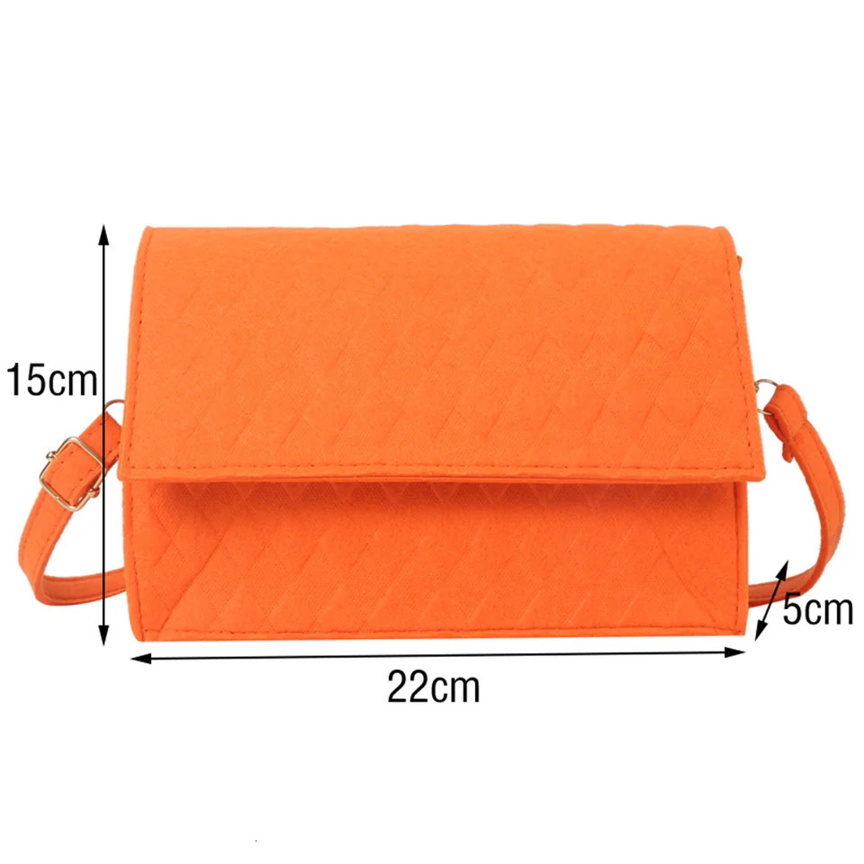 Women Corssbody Bag Korean Vintage Solid Color Square Felt Messenger Shoulder Bag Females Shopping Phone Bag 250106