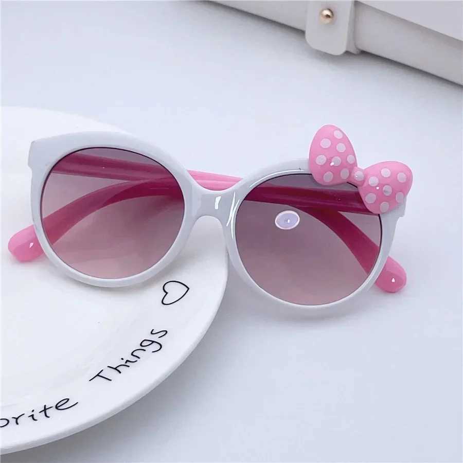 Kids Sunglasses Girls Boys Shiny Bowknot Sun Glasses Lovely Cat Children Eyewear Fashion Gradient Eyeglasses UV400 W250109