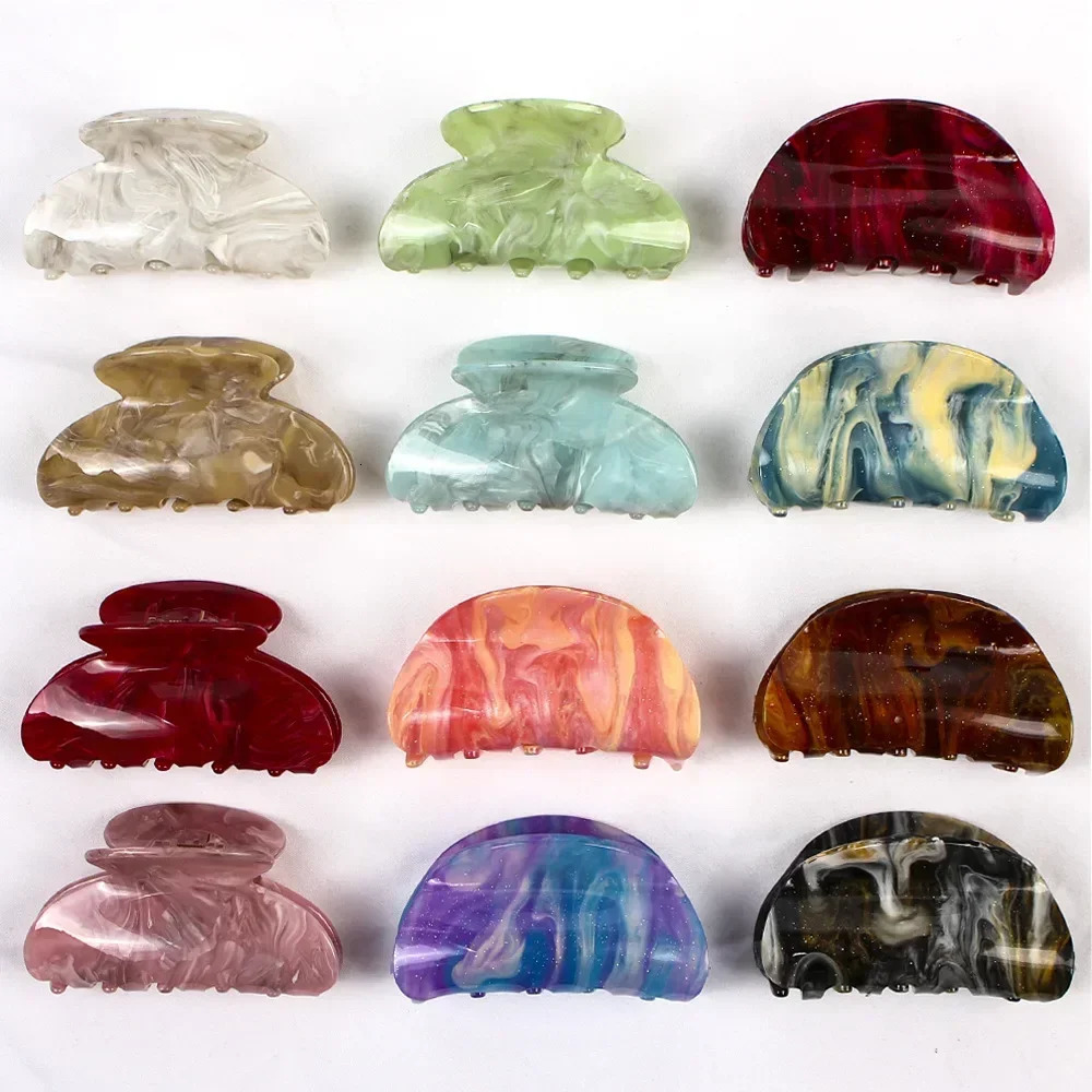 8.5cm Candy Color Semicircle Hair Clip Simple Fashionable Womens Back of Head Gripper Party Girl Hair Accessories Gift 250103