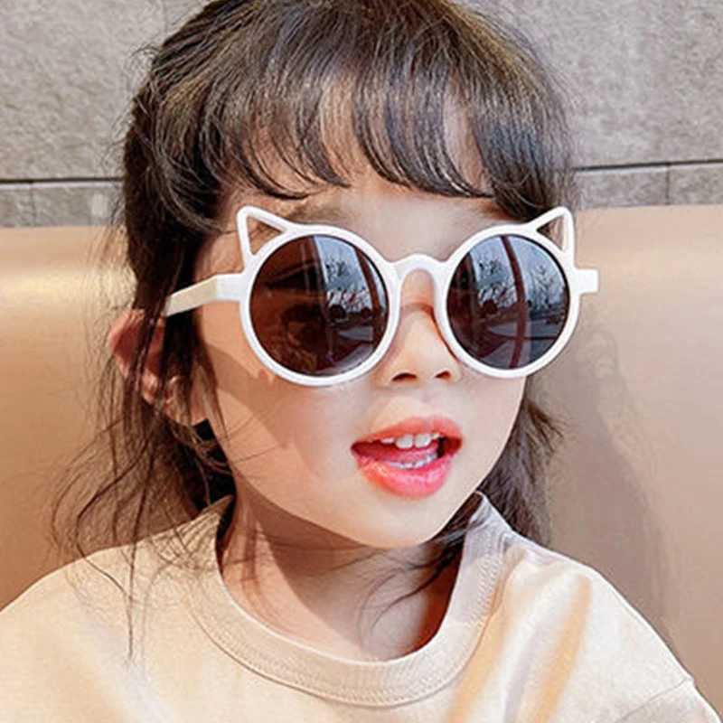 Girl boy cute animal ear sunglasses outdoor sun protection children cute retro sunglasses protection classic children W250109