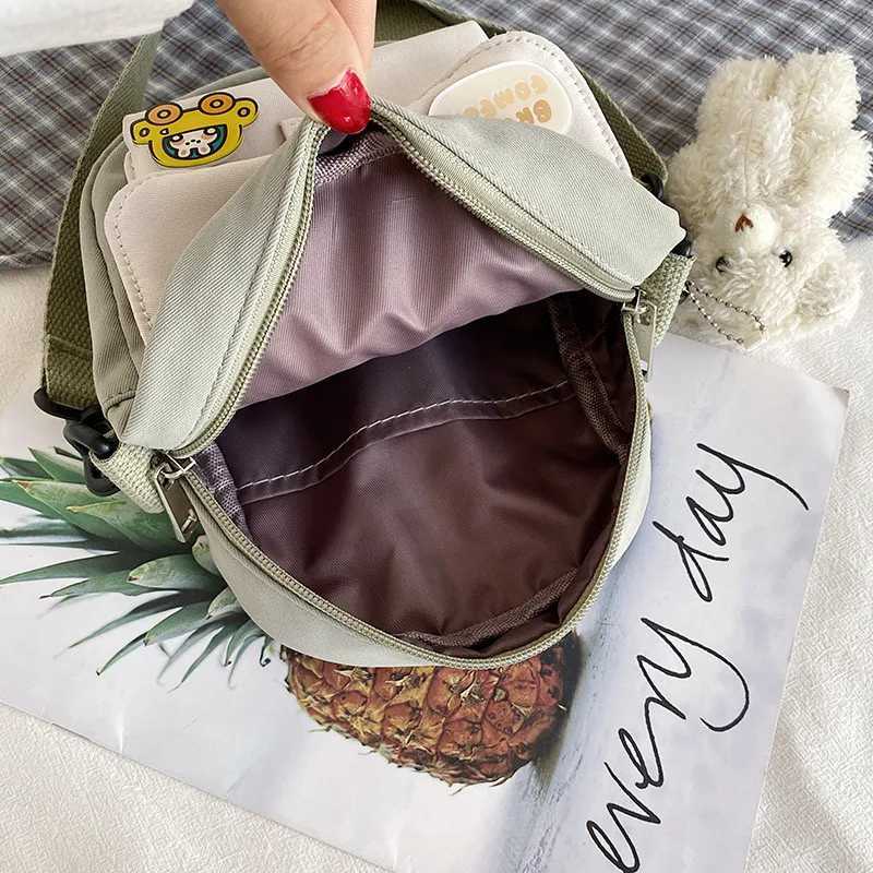 Mini Crossbody Bag for Women 2023 Fi Small Female Canvas Shoulder Bags Korean Phe Purse Cute Students Purse Flap BolsasXJ250108