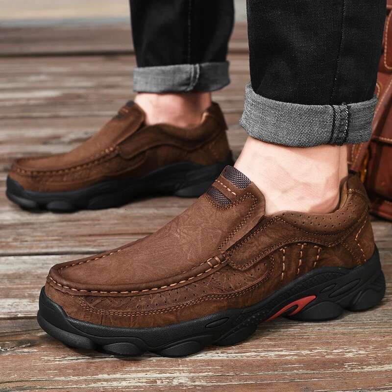 Ddmyoutdoor China Domestic Genuine Leather Men S Sneakers Autumn Slip On Casual Loafers New Moccasin Elegant Dress Male Shoe Fashion Footwear Shoes Fo