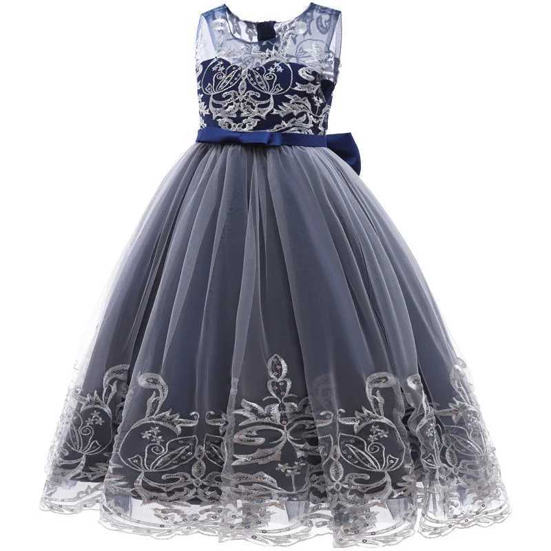 Fashion Flower Girl Dresses for Weddings Lace Mesh Sleeveless Evening Dresses Summer Children Girls Par Dress 4-10 YearsXJ250108