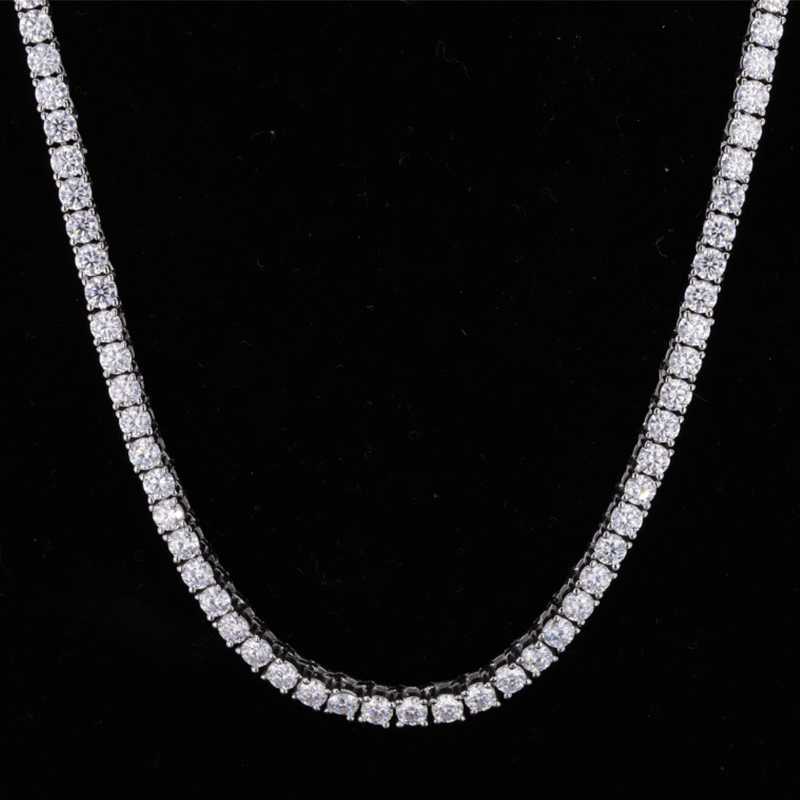 Hot Sale Men Women Moissanite Diamond Necklace 3mm-6mm 14K White Gold Tennis Chain