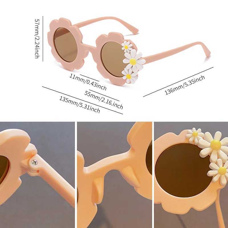 New Childrens Colorful Retro Daisy Sunglasses UV400 Girls and Boys Fashion Protective Sunglasses Childrens Sunglasses W250109