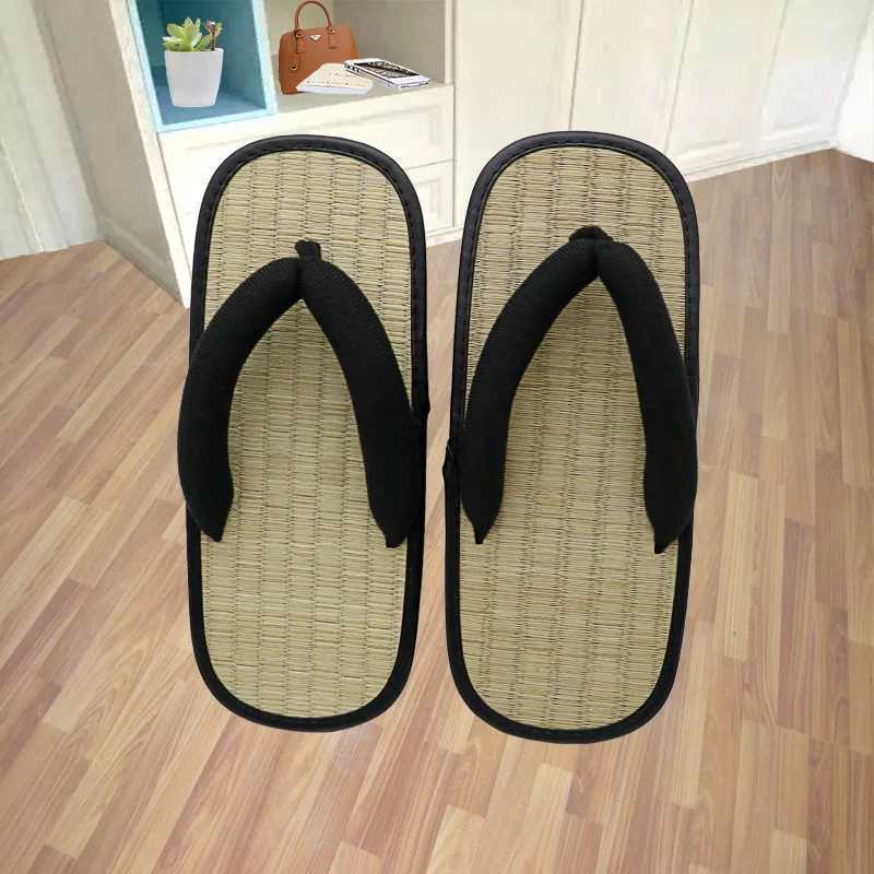 New Arrival Grass ruffled edges mens flip cover summer slider Y-shaped clip slider sandals open toe Japanese thick soled slider T250108