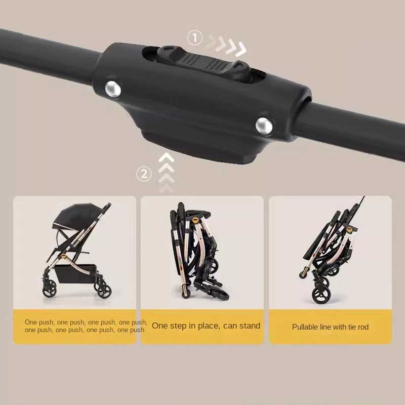 Double baby strollers can be used to sit down and lie down with a detachable combination of high landscape and lightweight one click folding two-way s