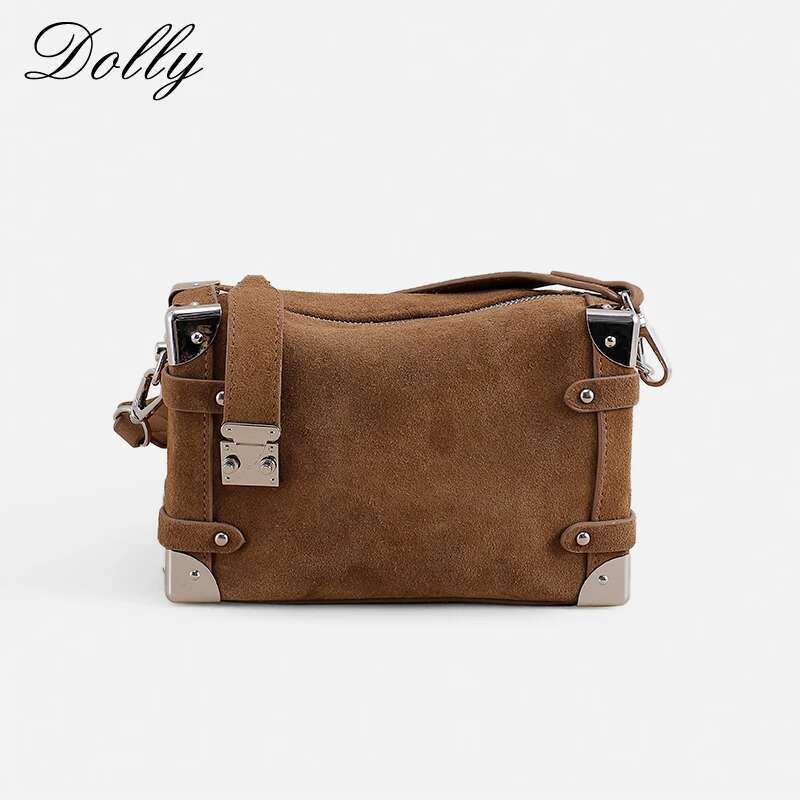 2025 Retro Suede Cowhide Small Rectangular Bags For Women Versatile New Genuine Leather High-End Crossbody Messenger Bag