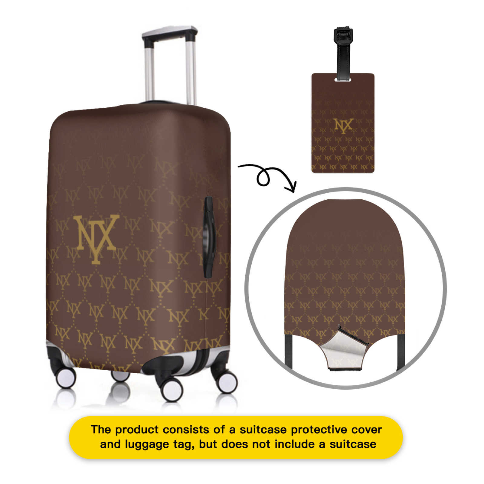 NXY Luggage Cover And Luggage Tag Combination Suitcase Protective Cover Dust Covers For 19 To 32 Inch Travel Accessories Supplies 250109