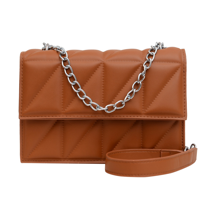 New women messenger bag fashionable underarm chain bag solid color shoulder bag