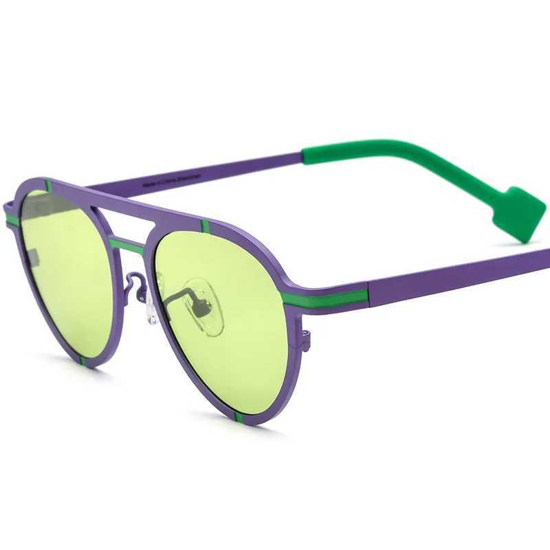 Pilot cat eye sunglasses polarized UV400 multi-color fashionable person hip-hop sunshine screen light color driving tin plated glasses W250109