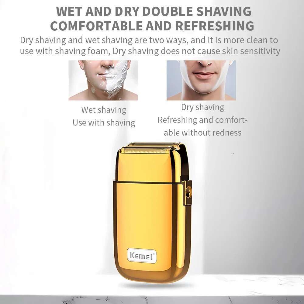 KM-TX1 Factory Direct Full Metal Electric Reciprocating Twin Blade Double Head USB Charging Men's Razor Shaver