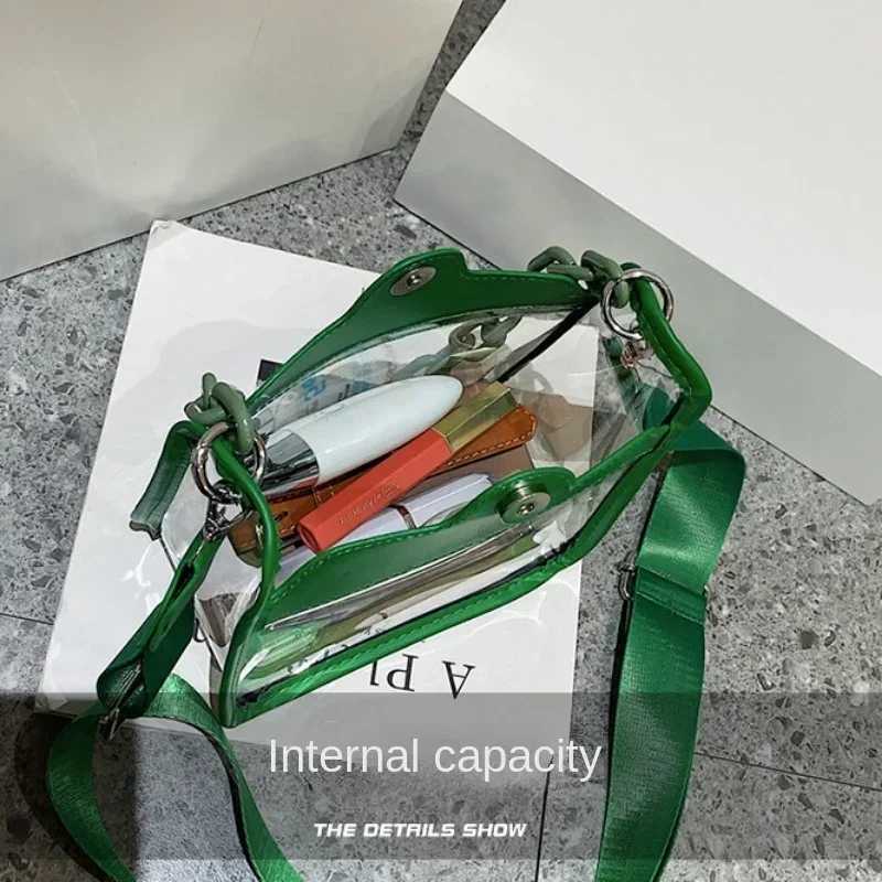 Clear Crossbody Bag for Women PVC Transparent Single Shoulder Chain Portable Messenger Bags Small Square Sahel Bag Girls GiftXJ250108