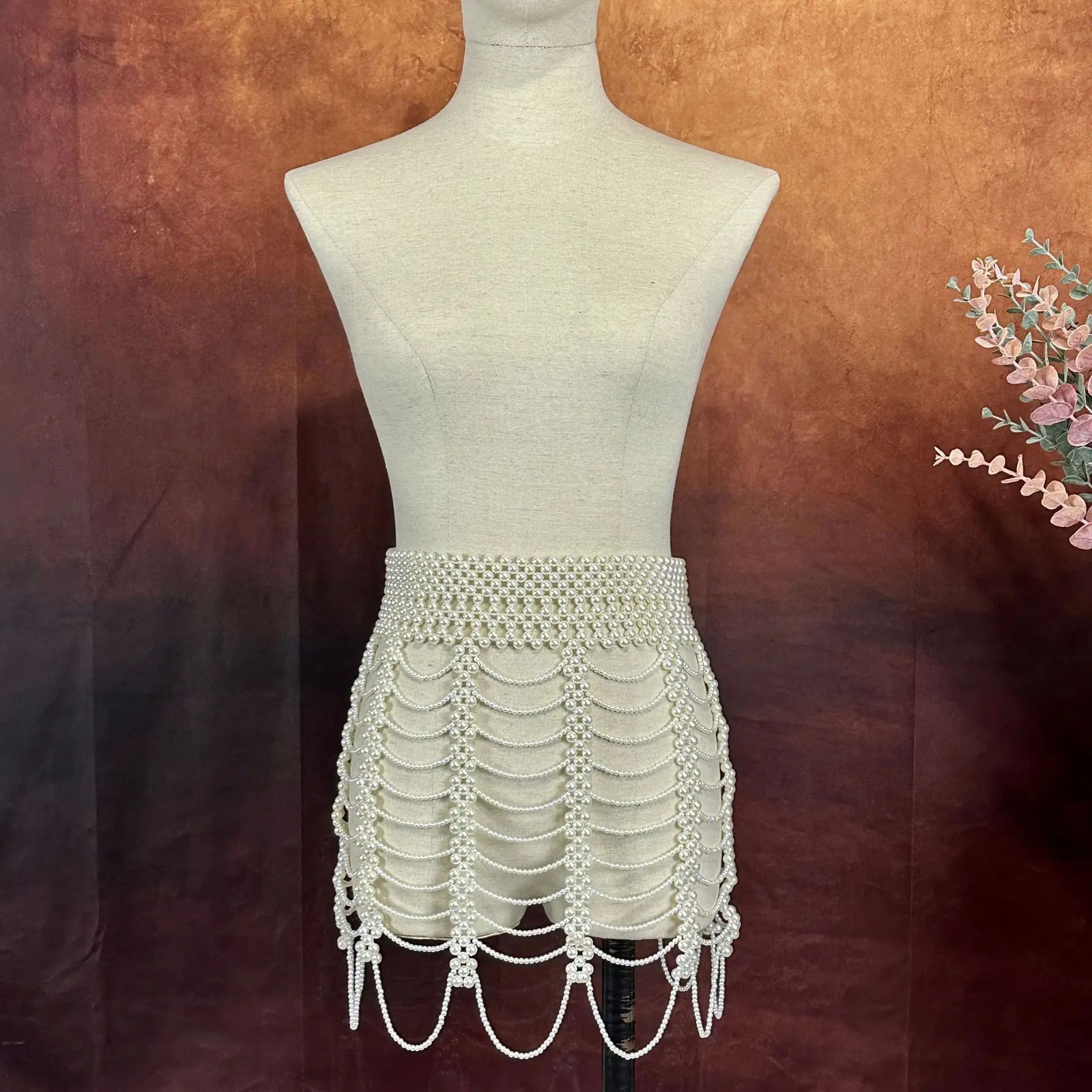 Elegant Statement Pearl Waist Chain Tassel Woven Bead Pearls Skirt Jewelry Women Sexy Belly Body Chains Fashion Clothing 250107