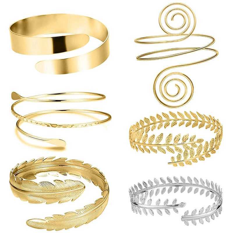 Fashion Arm Bracelet for Women Girls Mental Open Upper Arm Bangle Bracelet Simple Adjustable Armlet ArmbandXJ250109