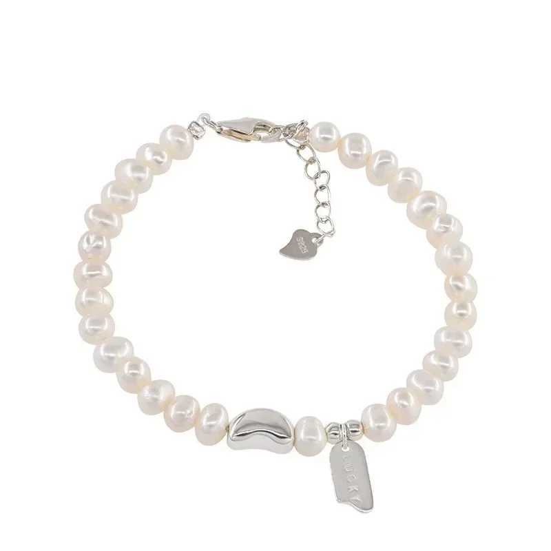 New 925 Sterling Silver Bracelet Pearls Knots Bracelet for Women Fashion Heart Pearls Bracelet Luxury Jewelry Accories GiftXJ250109