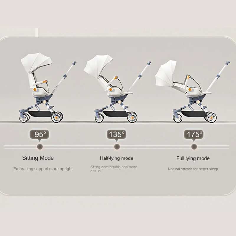 Lightweight folding tilt and sitting baby stroller for children aged 0-3 years high landscape two-way stroller W250109