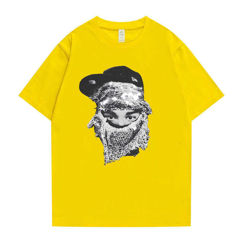 Rapper Yeat Face Graphic Print T-shirt Summer Men Hip Hop Ca