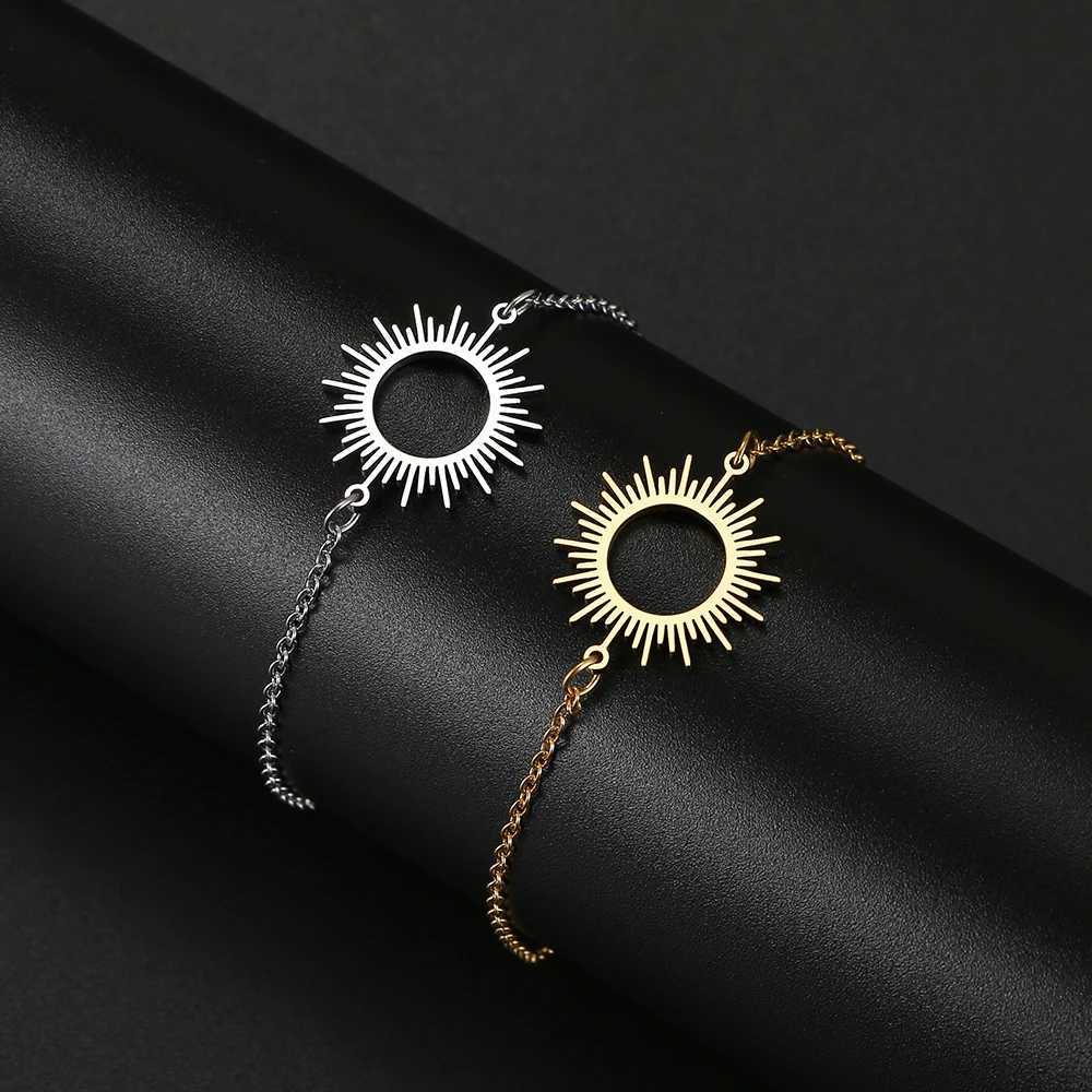 Stainl Steel Bracelets Bohemian Circle Hollow Out Round Fashion Chain Charm Bracelet For Women Jewelry Party Friend Best GiftXJ250109